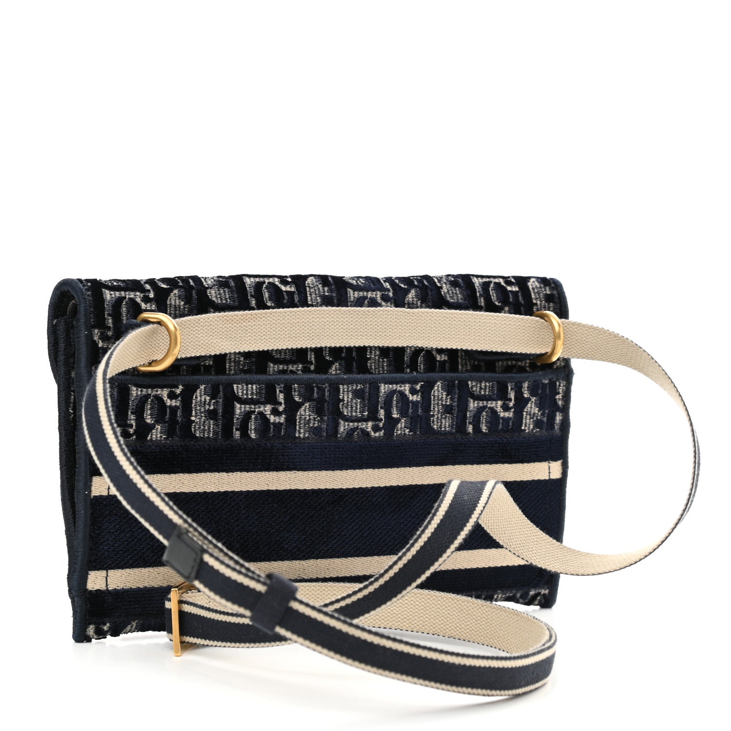 Christian Dior Velvet Oblique Saddle Belt Bag Blue 3 of 12