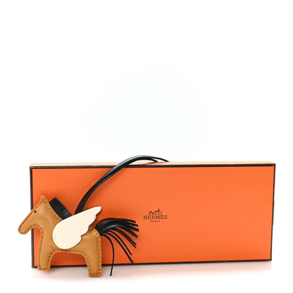 Hermes Milo Lambskin Grigri Rodeo Pegase Horse Bag Charm PM Sesame Black Nata 5 of 5