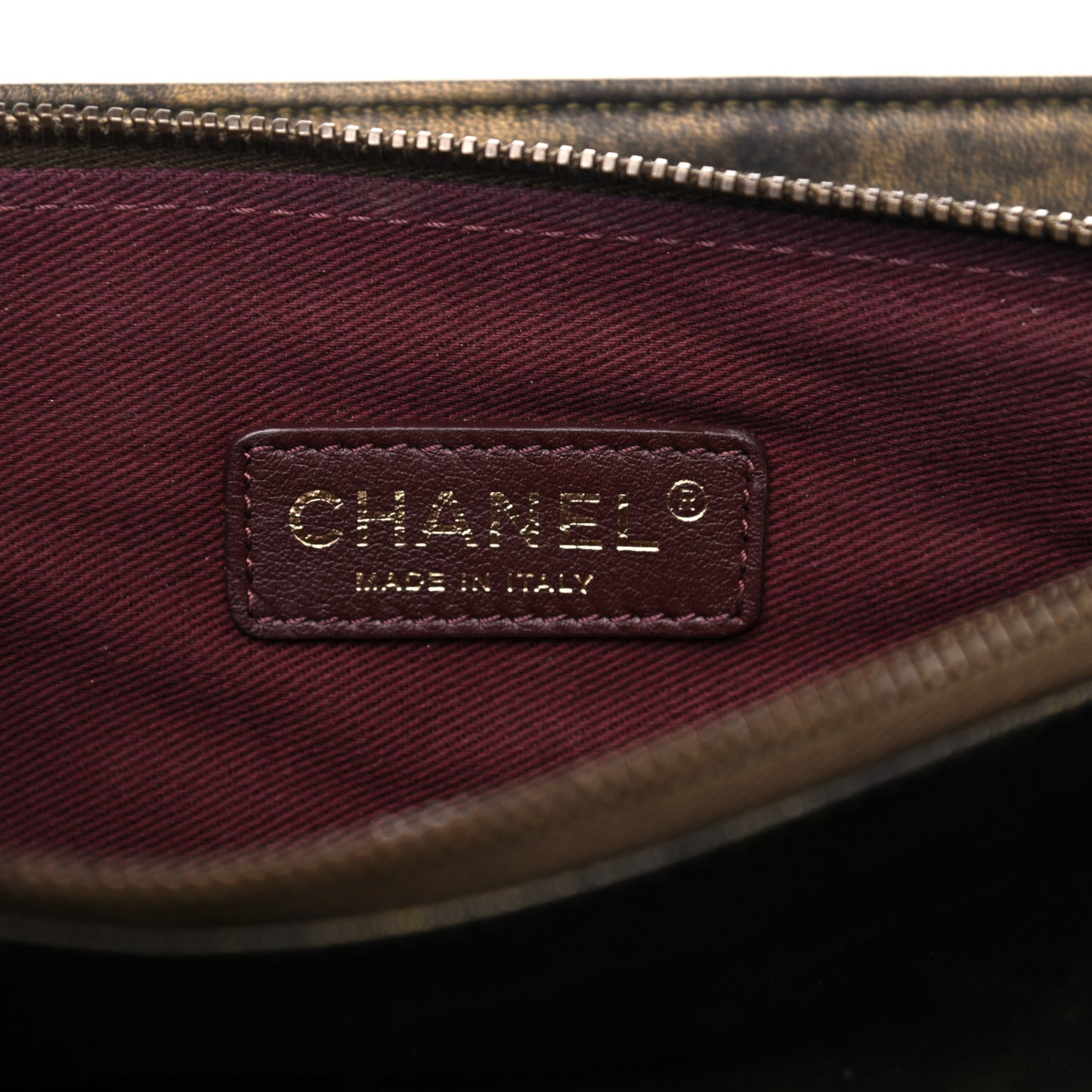 Calfskin Quilted Chain CC Chain Clutch Argent Fonce