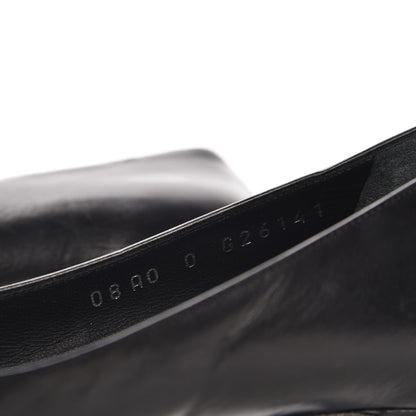 Chanel Calfskin Metal Cap Toe CC Pumps 38 Black 8 of 10