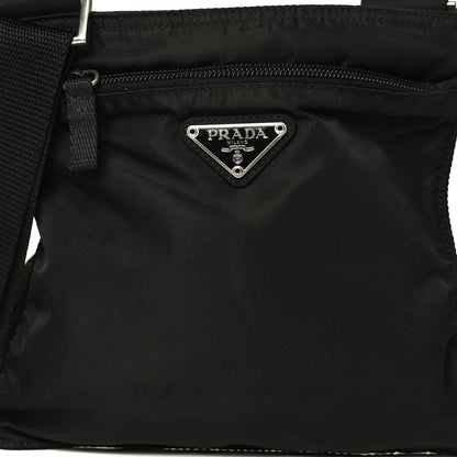 Prada Tessuto Nylon Saffiano Flat Messenger Bag Black 4 of 10