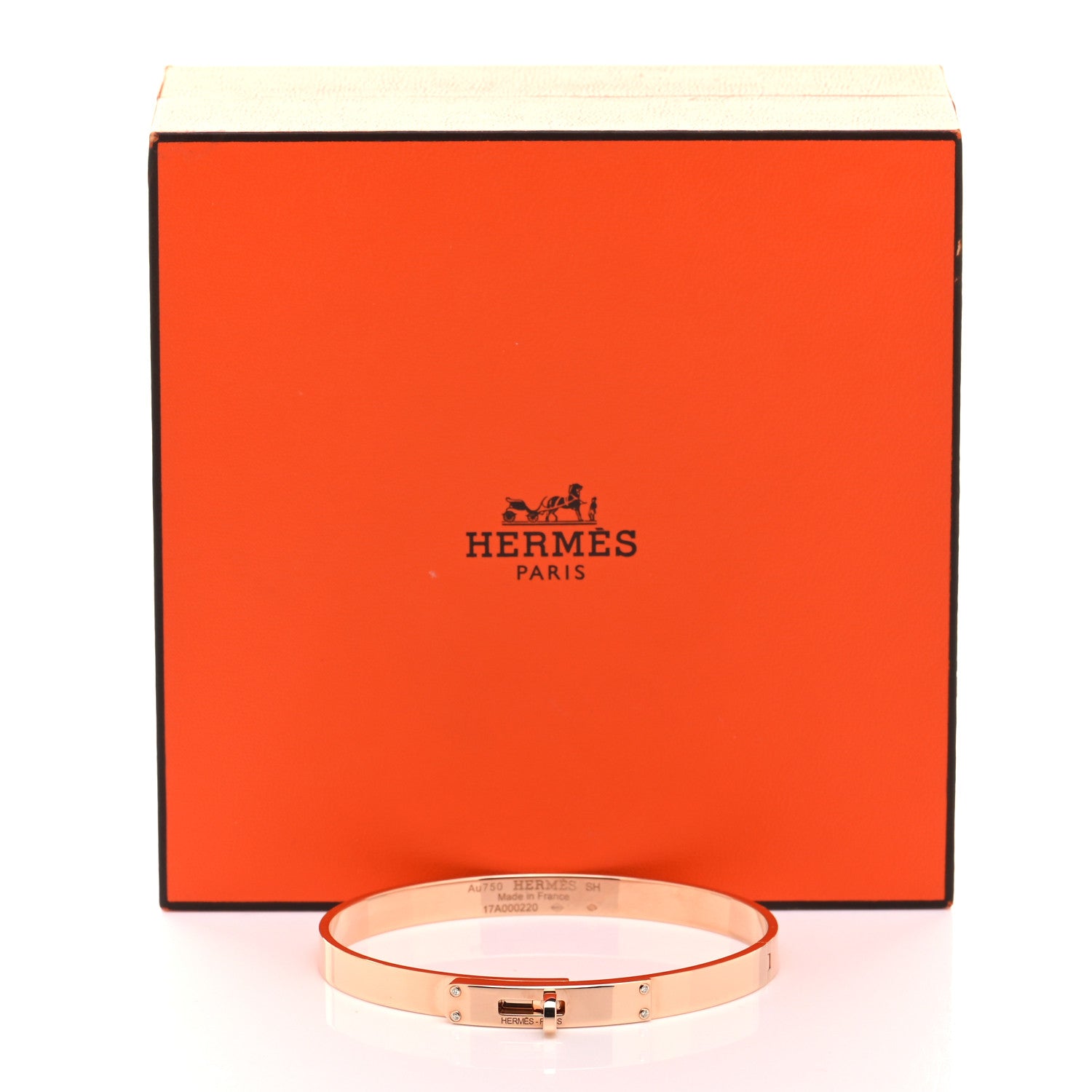 Hermes 18K Rose Gold Diamond PM Kelly Bracelet SH 5 of 5