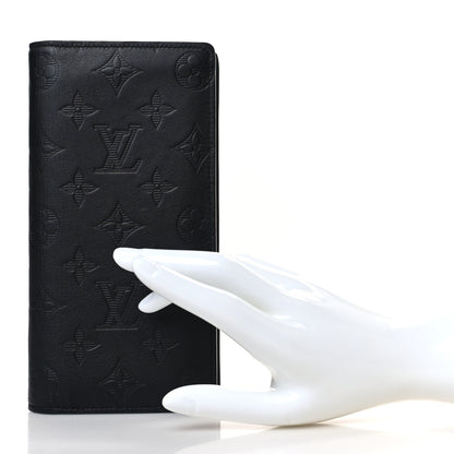 Louis Vuitton Calfskin Monogram Shadow Brazza Wallet Black 2 of 6