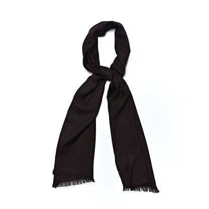 Gucci Wool Silk GG Monogram GGNat Scarf Coffee 1 of 4