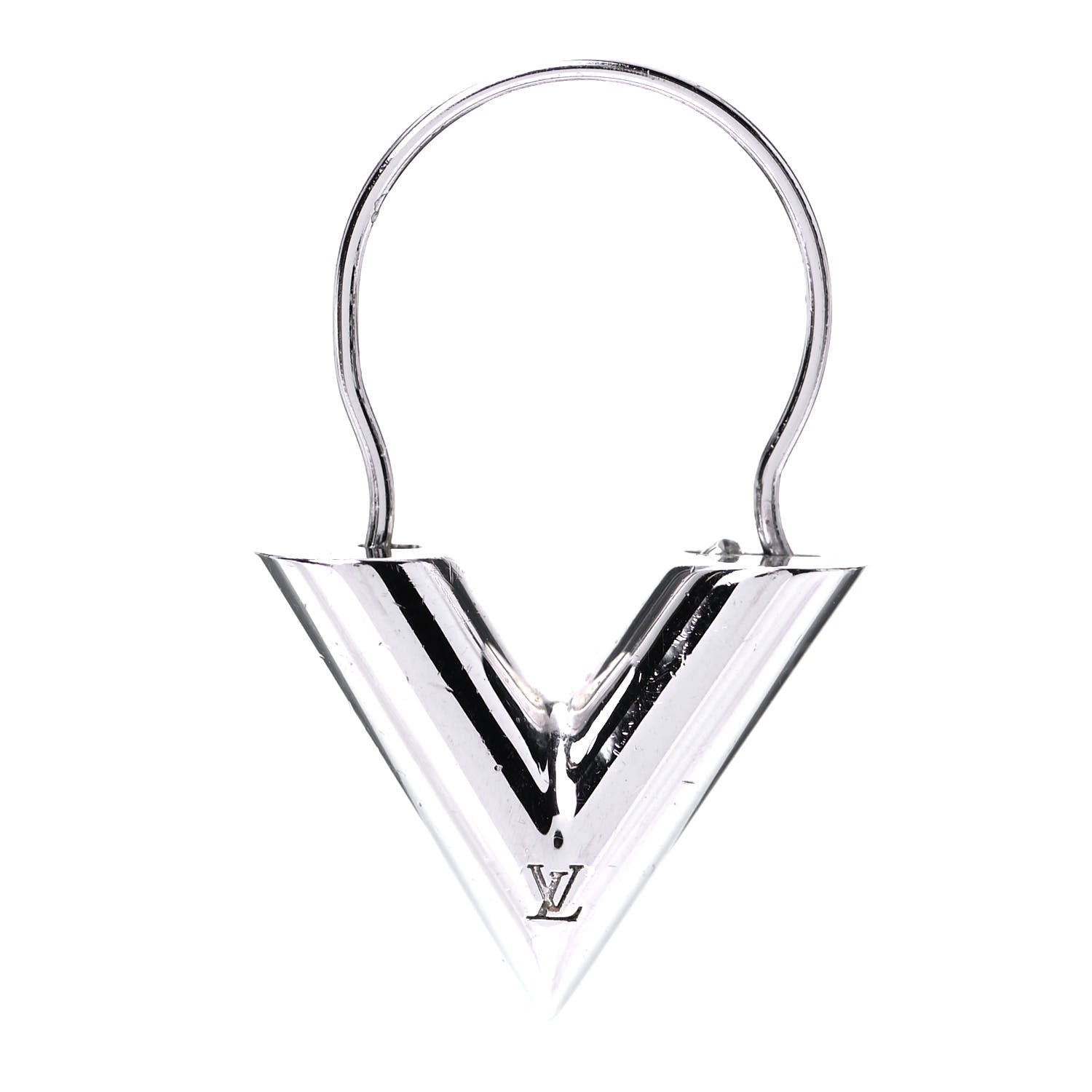 Louis Vuitton Essential V Hoop Earrings Silver 4 of 4