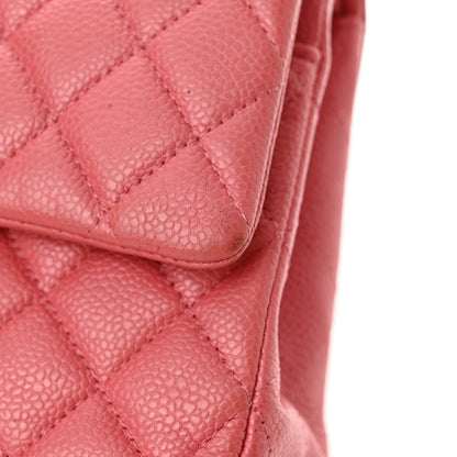 Chanel Iridescent Caviar Quilted Medium Double Flap Dark Pink 15 of 16