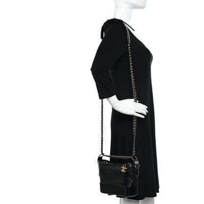 Chanel Aged Calfskin Quilted Small Gabrielle Hobo Black 2 of 12