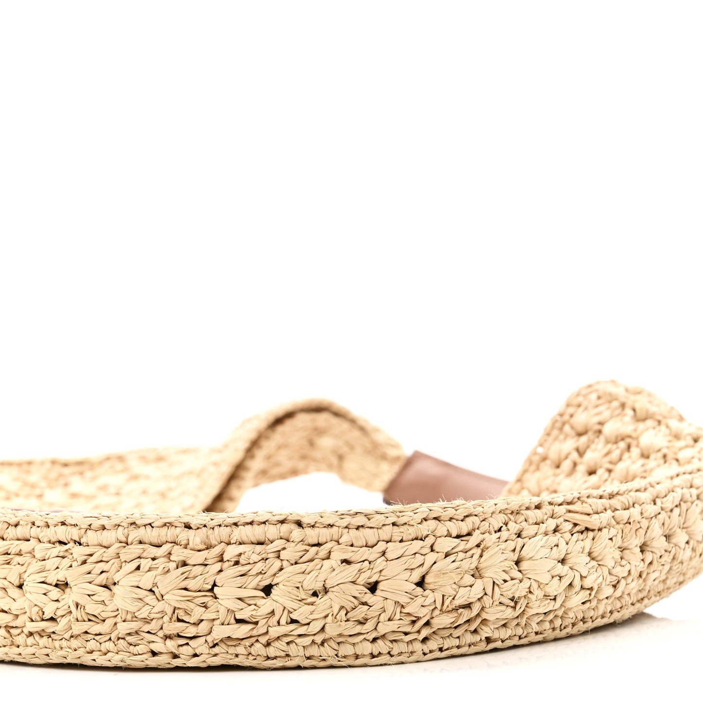 Raffia Calfskin Triomphe Panier Hobo Bag Natural Tan