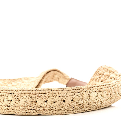 Celine Raffia Calfskin Triomphe Panier Hobo Bag Natural Tan 9 of 9