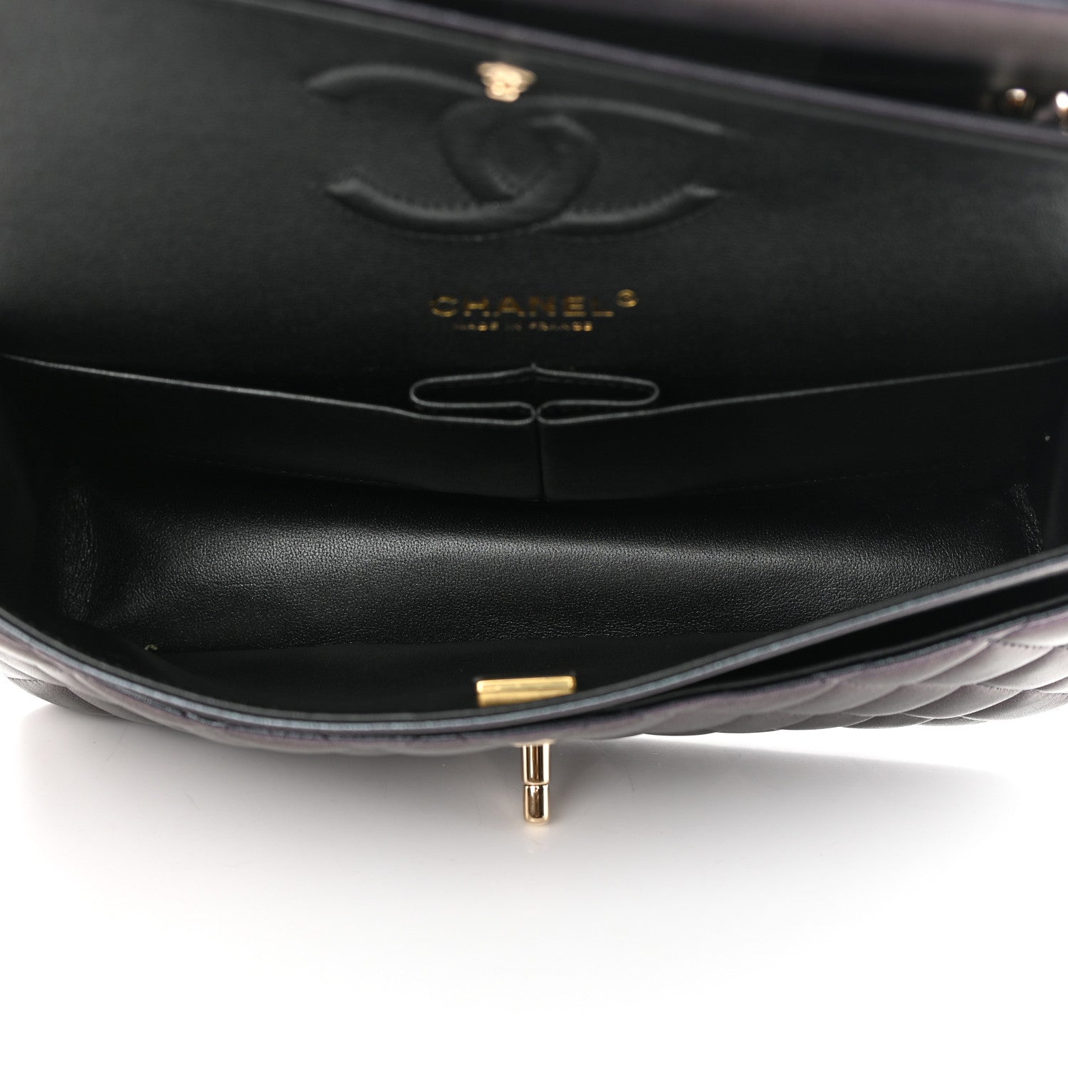Chanel Iridescent Lambskin Quilted Medium Double Flap Black 5 of 13