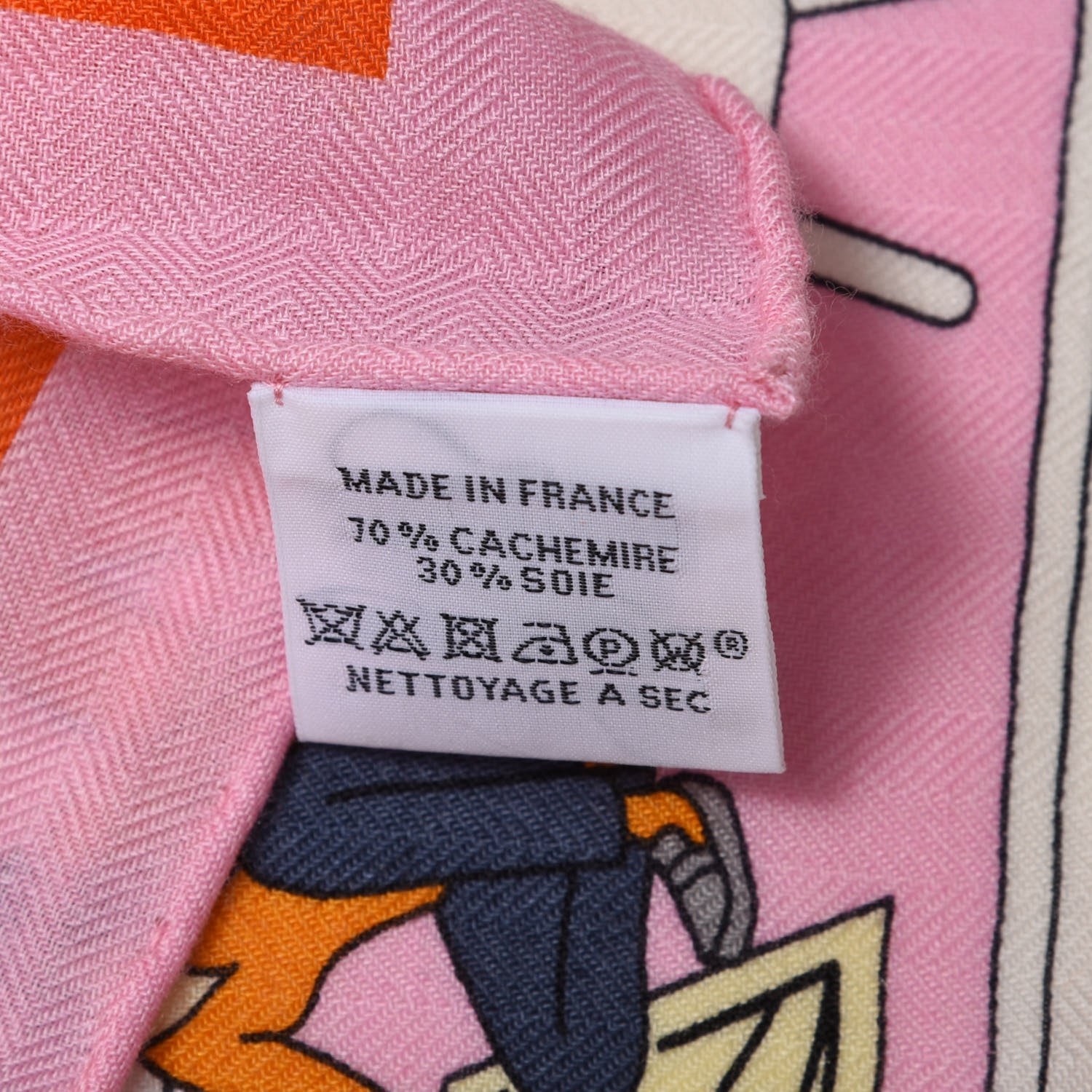 Hermes Cashmere Silk La Maison des Carres Shawl 140 Orange Rose Soleil 6 of 6