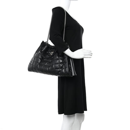 Gucci Calfskin Quilted Medium Deco Tote Bag Black 2 of 9