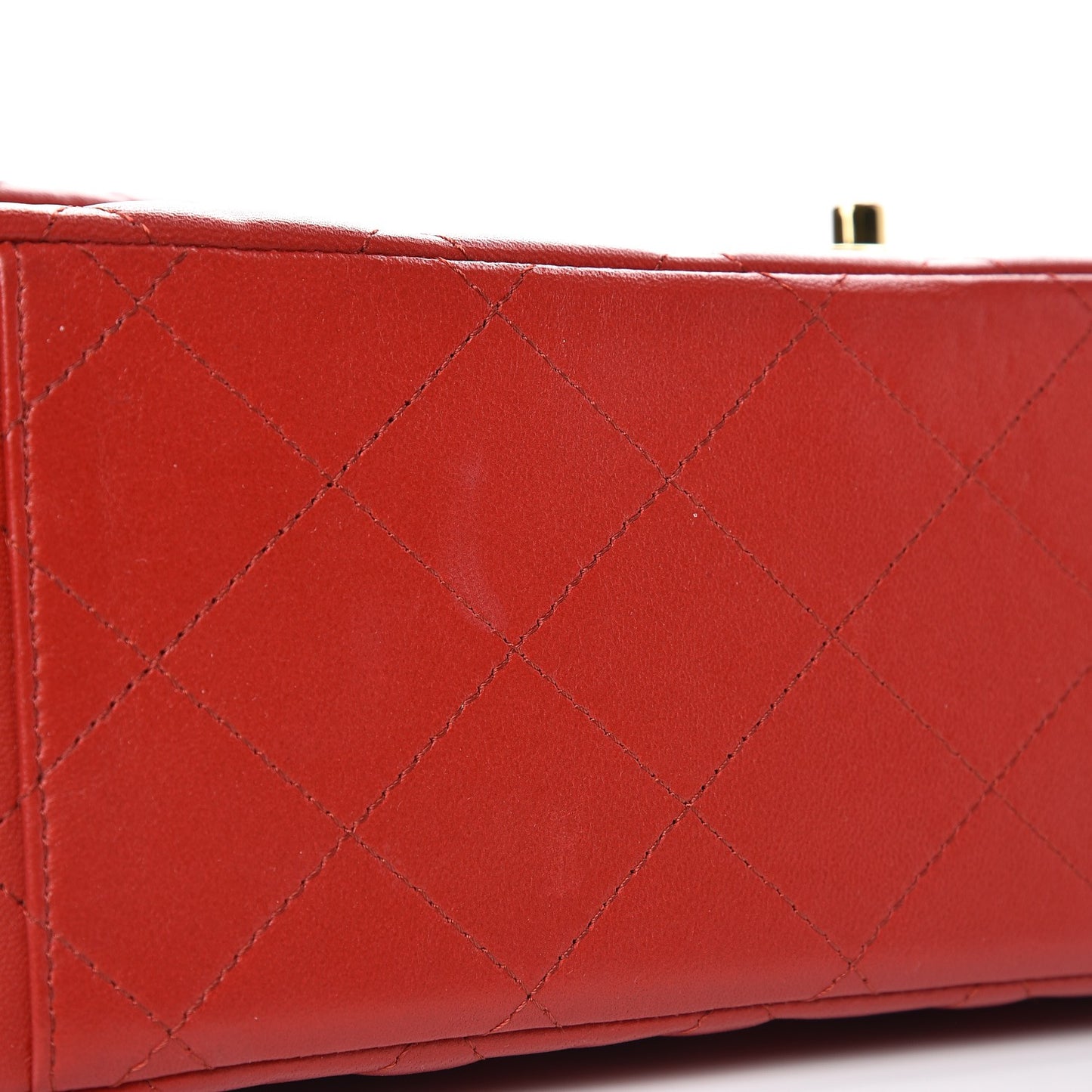 Lambskin Quilted Maxi Double Flap Red