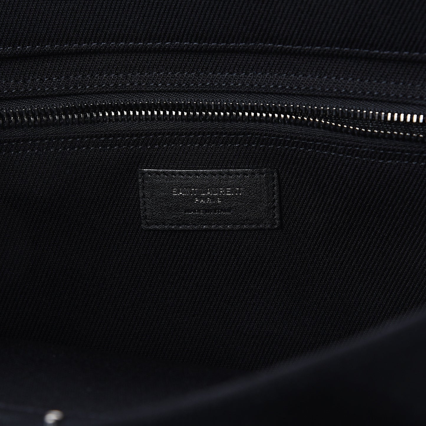 Linen Calfskin Rive Gauche Tote Black