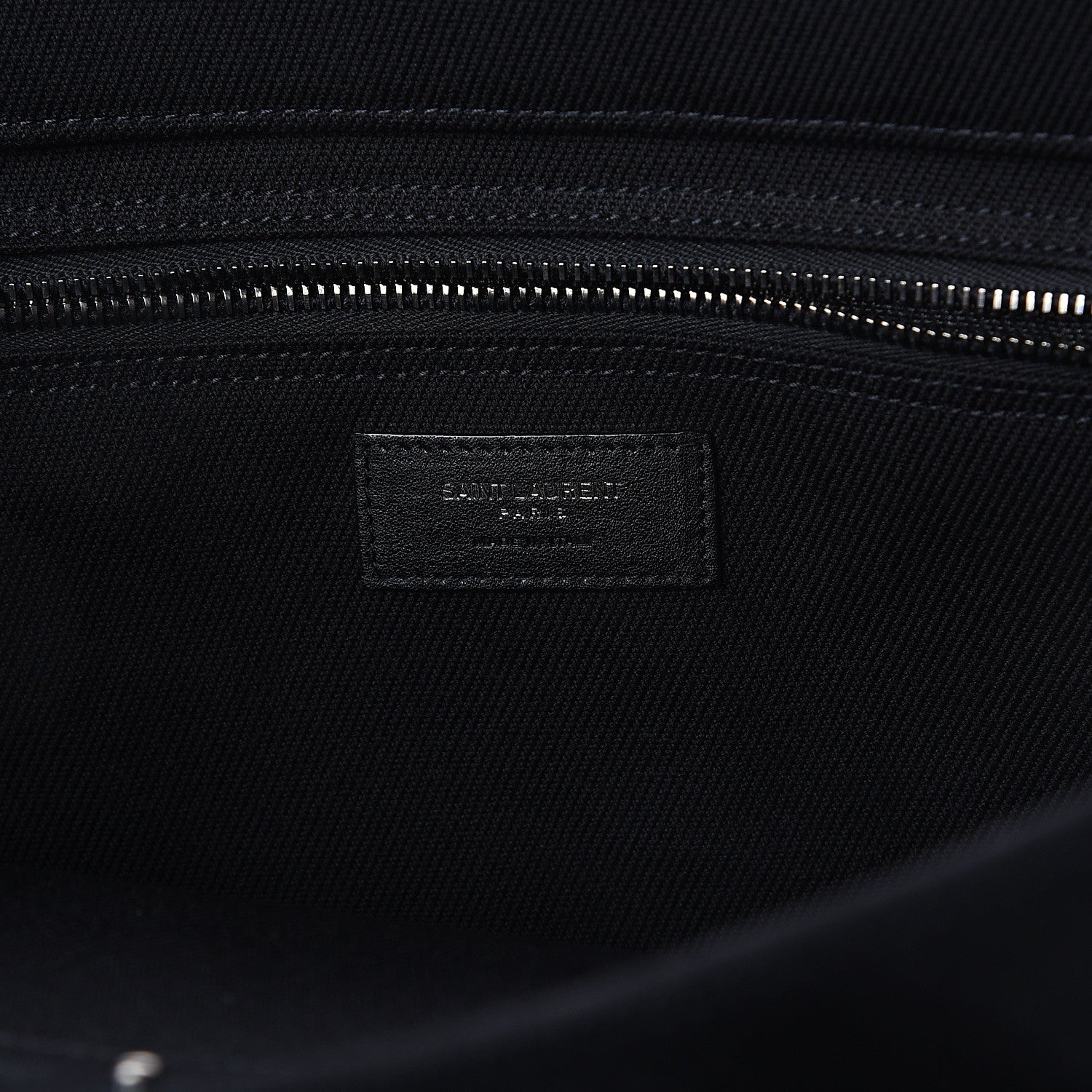 Saint Laurent Linen Calfskin Rive Gauche Tote Black 5 of 8