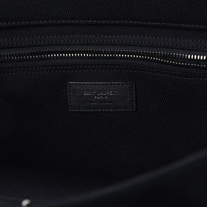 Saint Laurent Linen Calfskin Rive Gauche Tote Black 5 of 8