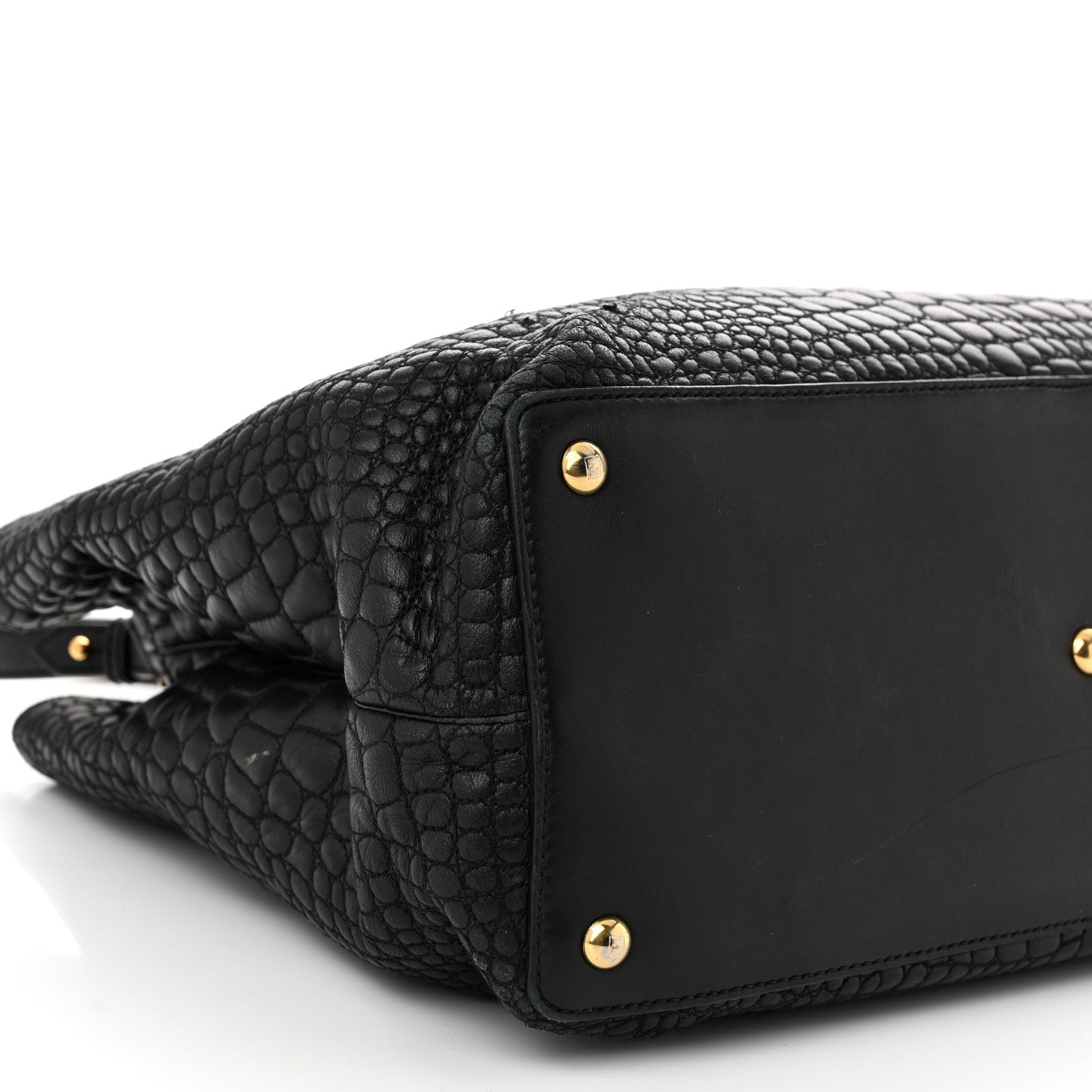 Fendi Nappa Crocodile Trapuntata Large 3Jours Tote Black 9 of 12