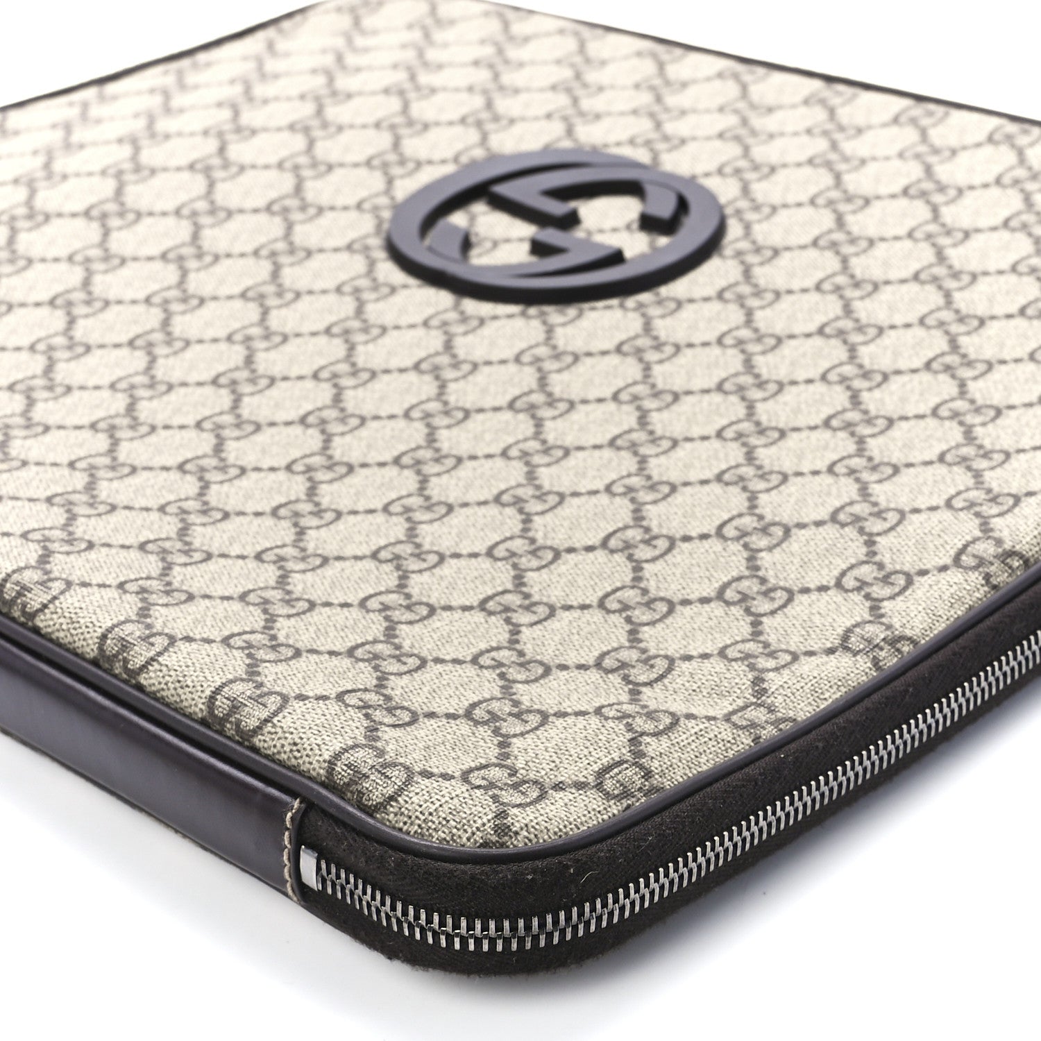 Gucci GG Plus Monogram Medium Interlocking G Laptop Case Dark Brown 12 of 13
