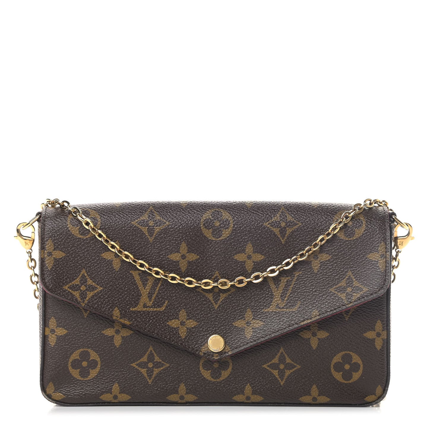 Monogram Pochette Felicie Chain Wallet Fuchsia