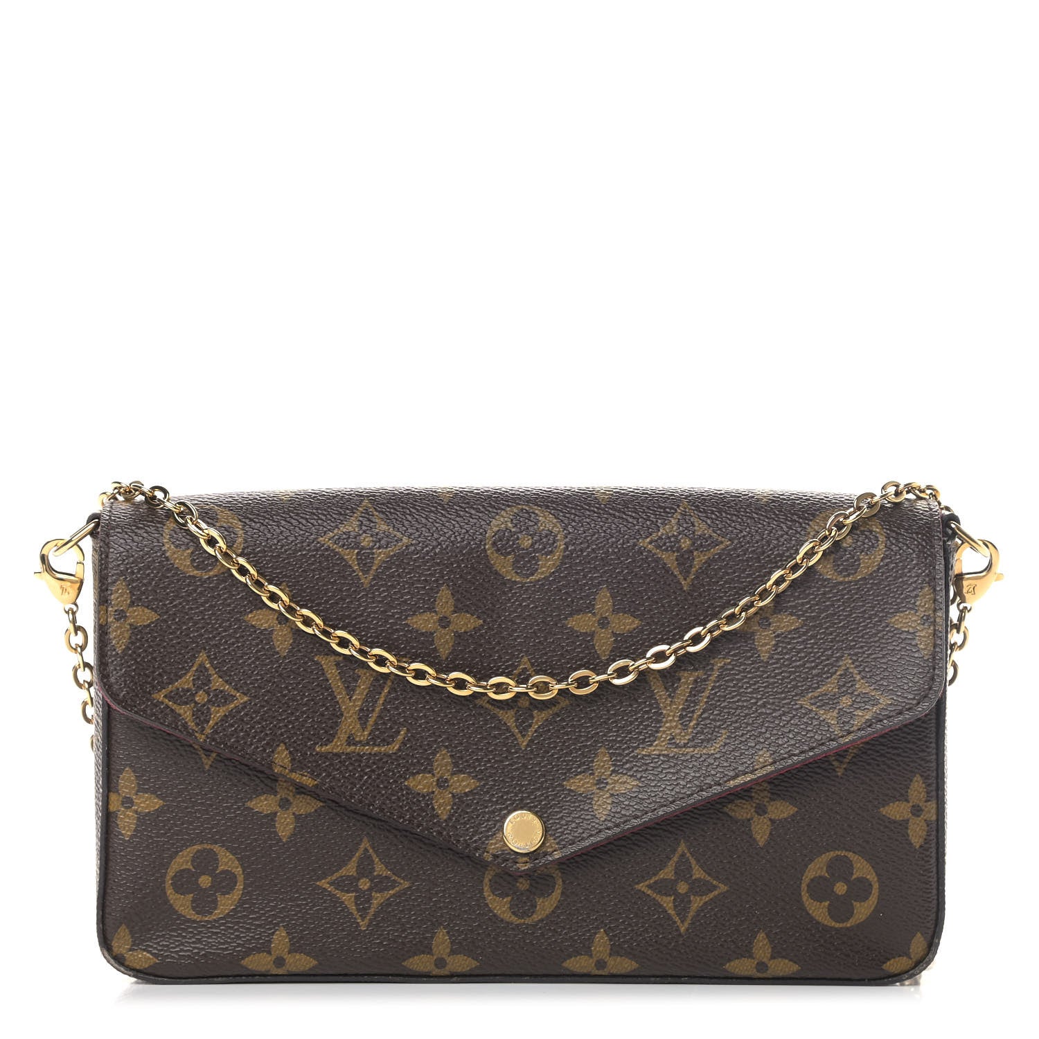 Louis Vuitton Monogram Pochette Felicie Chain Wallet Fuchsia 1 of 6