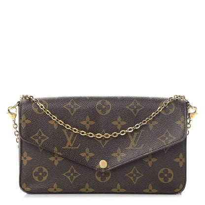Louis Vuitton Monogram Pochette Felicie Chain Wallet Fuchsia 1 of 6