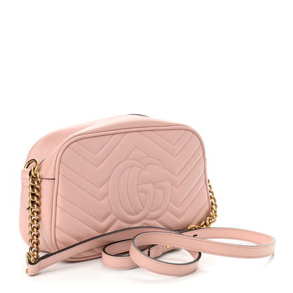 Gucci Calfskin Matelasse Small GG Marmont Chain Shoulder Bag Perfect Pink 3 of 11