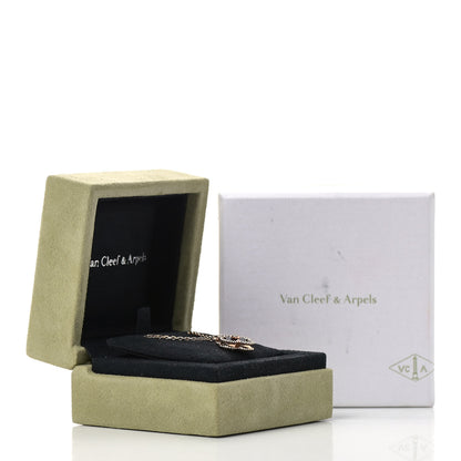 Van Cleef & Arpels 18K Rose Gold Diamond Black Onyx Vintage Alhambra Pendant Necklace 7 of 7