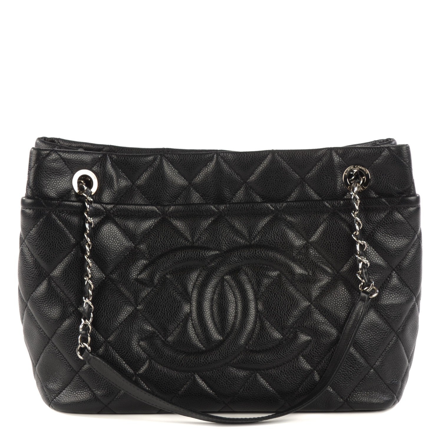 Chanel Caviar Quilted CC Timeless Soft Tote Black 1 of 8
