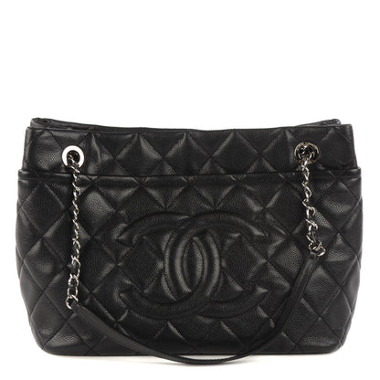 Chanel Caviar Quilted CC Timeless Soft Tote Black 1 of 8