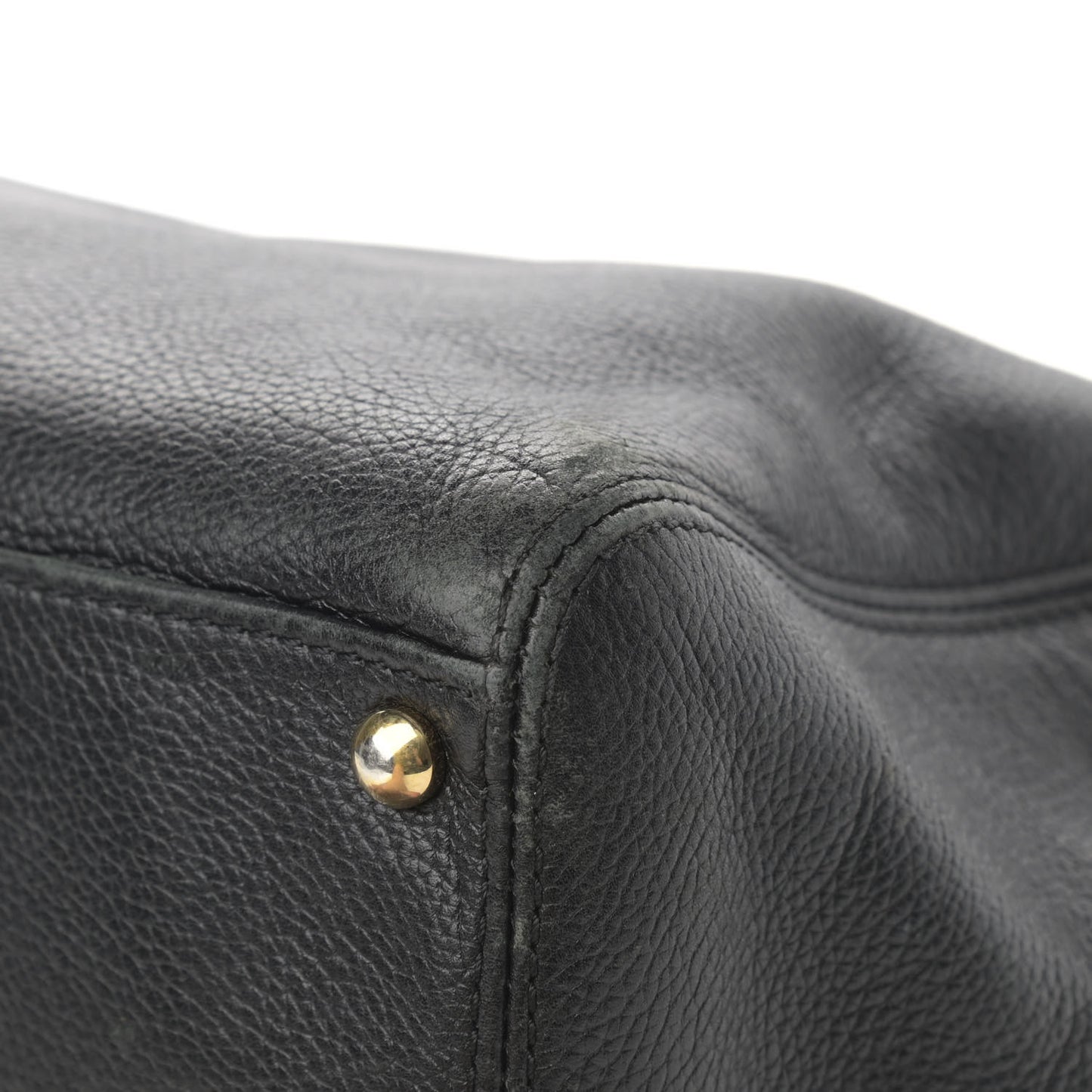 Calfskin Cerf Executive Shopper Tote Black
