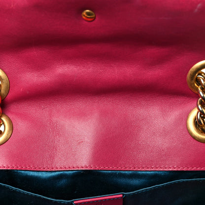 Gucci Velvet Matelasse Embroidered Mini GG Marmont Shoulder Bag Light Raspberry Rose 9 of 11