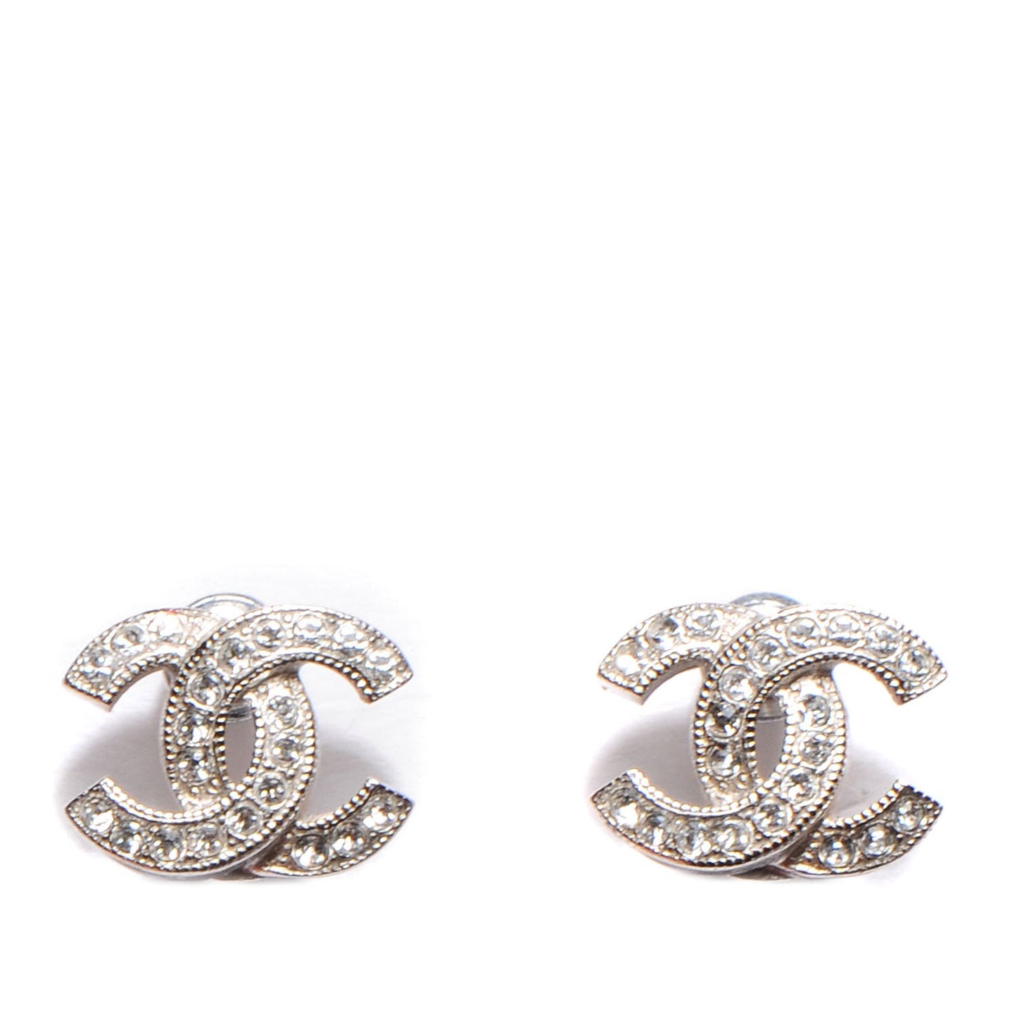 Crystal CC Earrings Silver