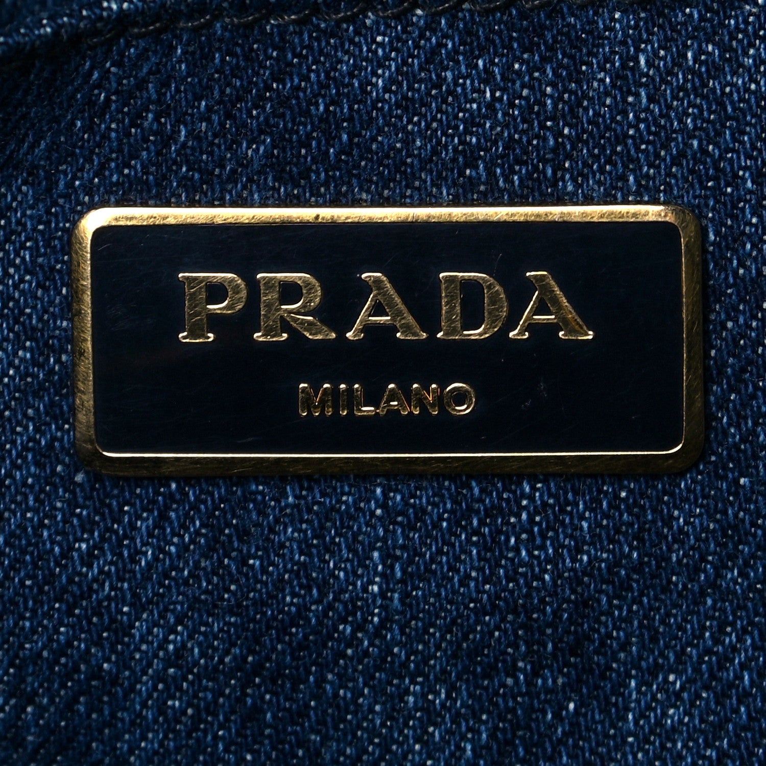 Prada Denim Logo Tote Bleu 5 of 8