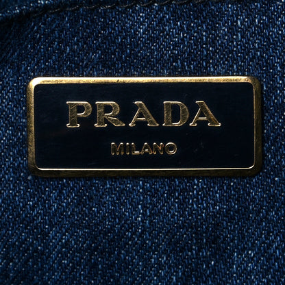 Prada Denim Logo Tote Bleu 5 of 8