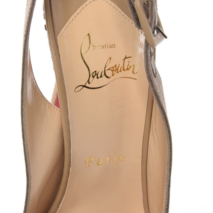 Christian Louboutin Canvas Indiana Sling 140 Pumps 36.5 Taupe 7 of 7