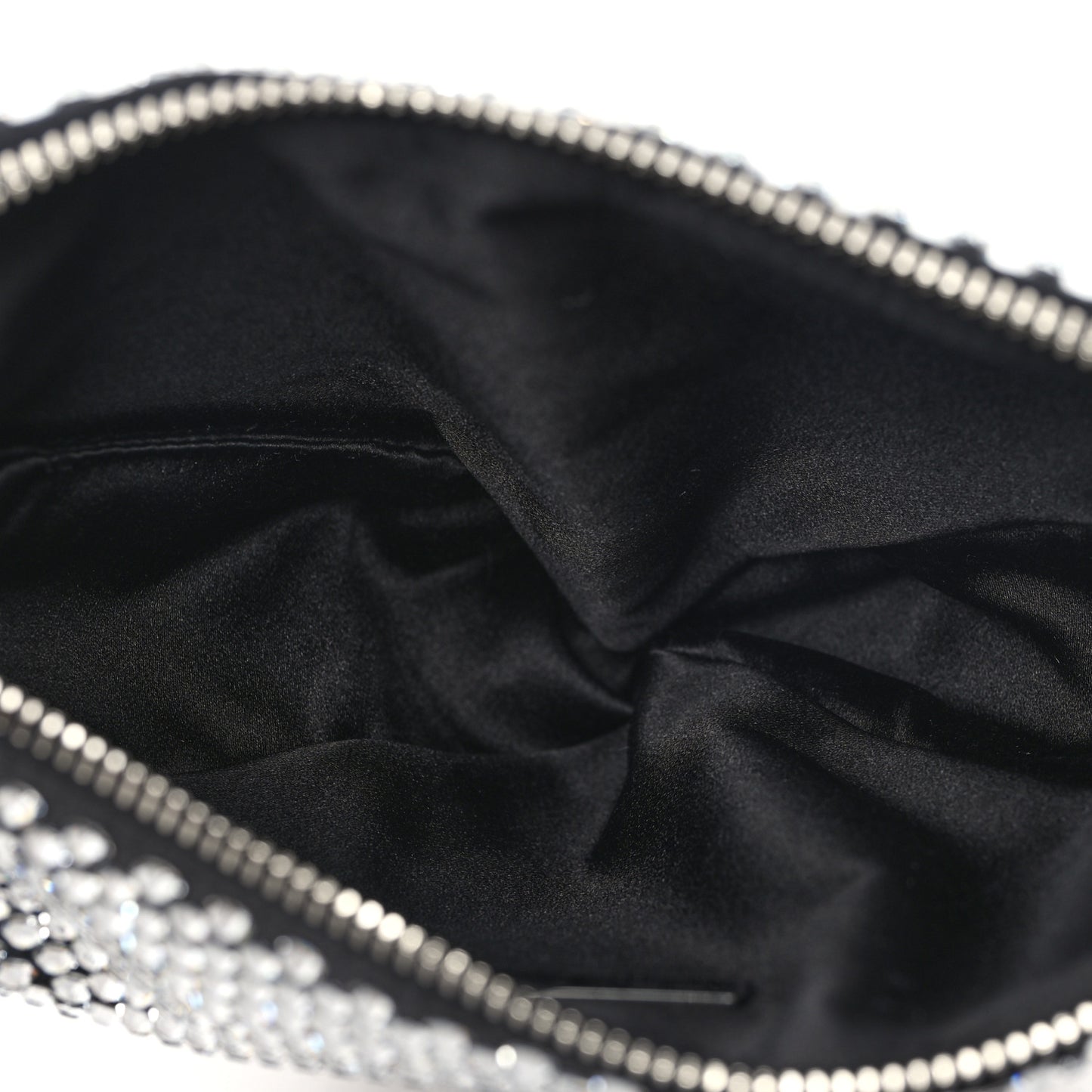 Satin Crystal Triangle Pouch Cristal