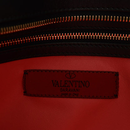 Valentino Garavani Calfskin Carmen Medium Tote Black Deep Rose 8 of 9