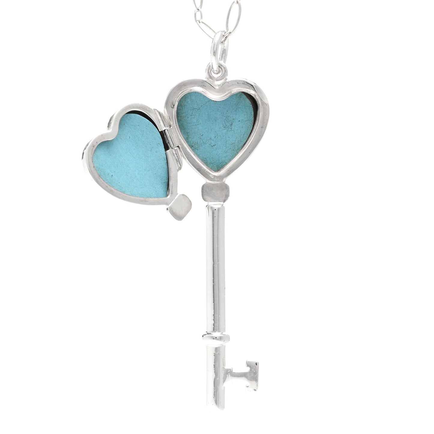 Sterling Silver Heart Key Locket Pendant Necklace