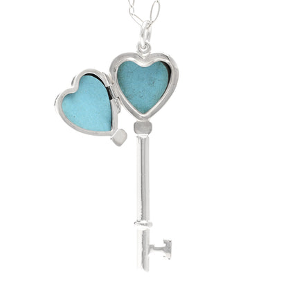 Tiffany Sterling Silver Heart Key Locket Pendant Necklace 4 of 5