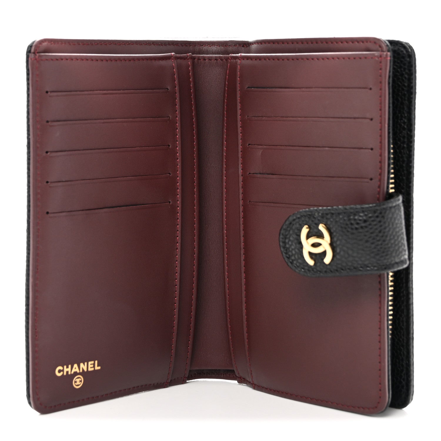 Chanel Caviar Quilted Zipped Pocket Wallet Black 5 of 10