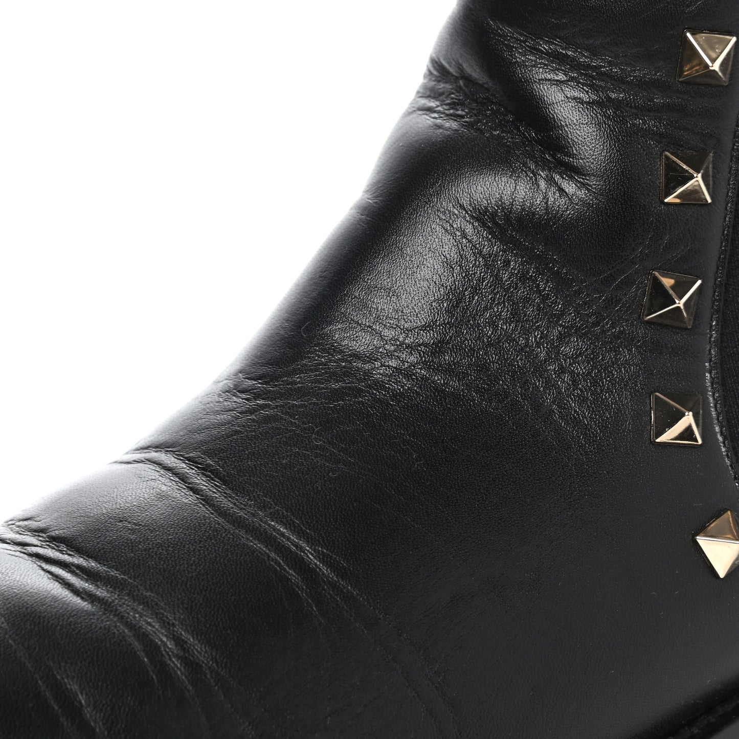 Calfskin Rockstud Beatle Chelsea 20mm Ankle Boots 39 Black