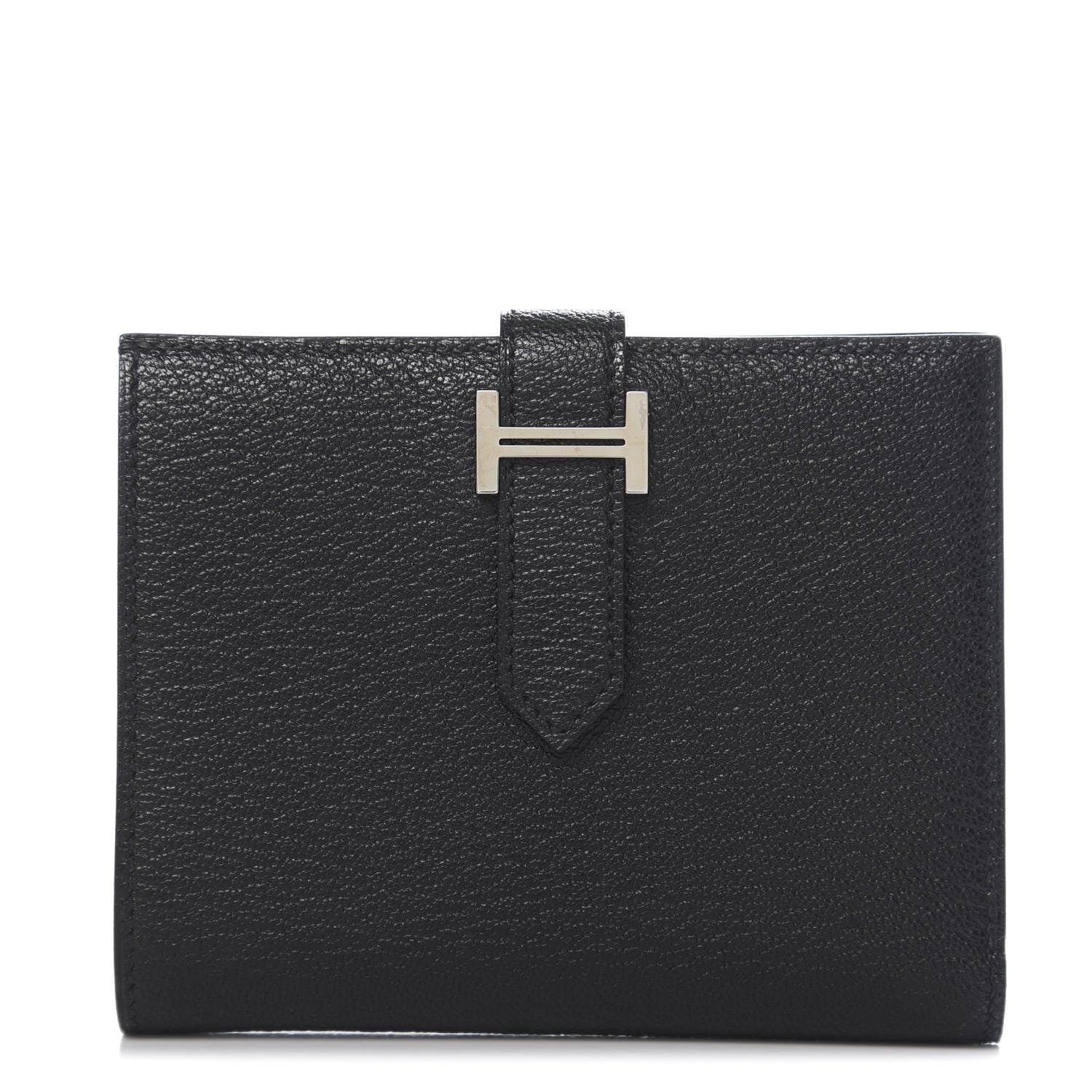 Hermes Chevre Mysore Bearn Compact Wallet Black 1 of 8