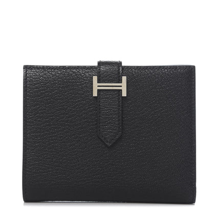 Hermes Chevre Mysore Bearn Compact Wallet Black 1 of 8