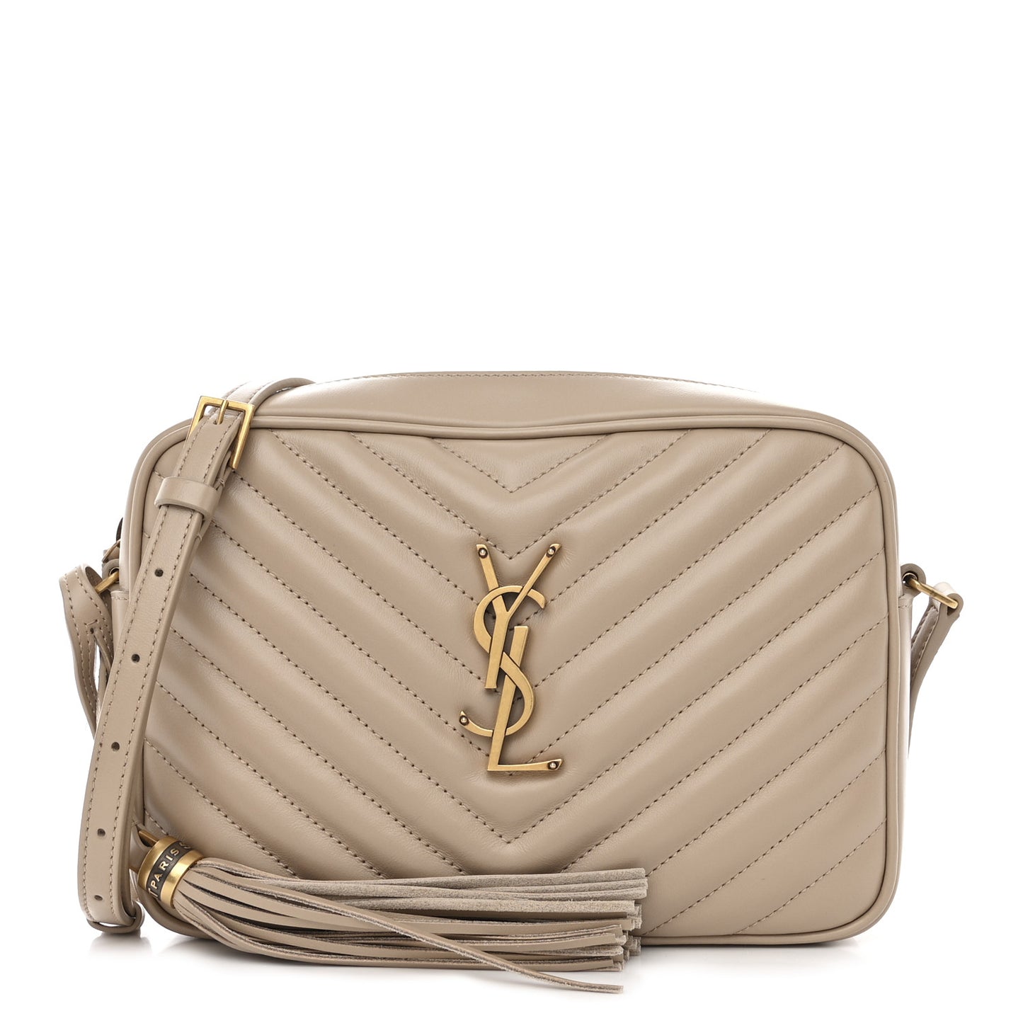 Calfskin Matelasse Monogram Lou Camera Bag Dark Beige