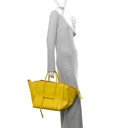 Celine Grained Calfskin Medium Phantom Luggage Yellow 2 of 15