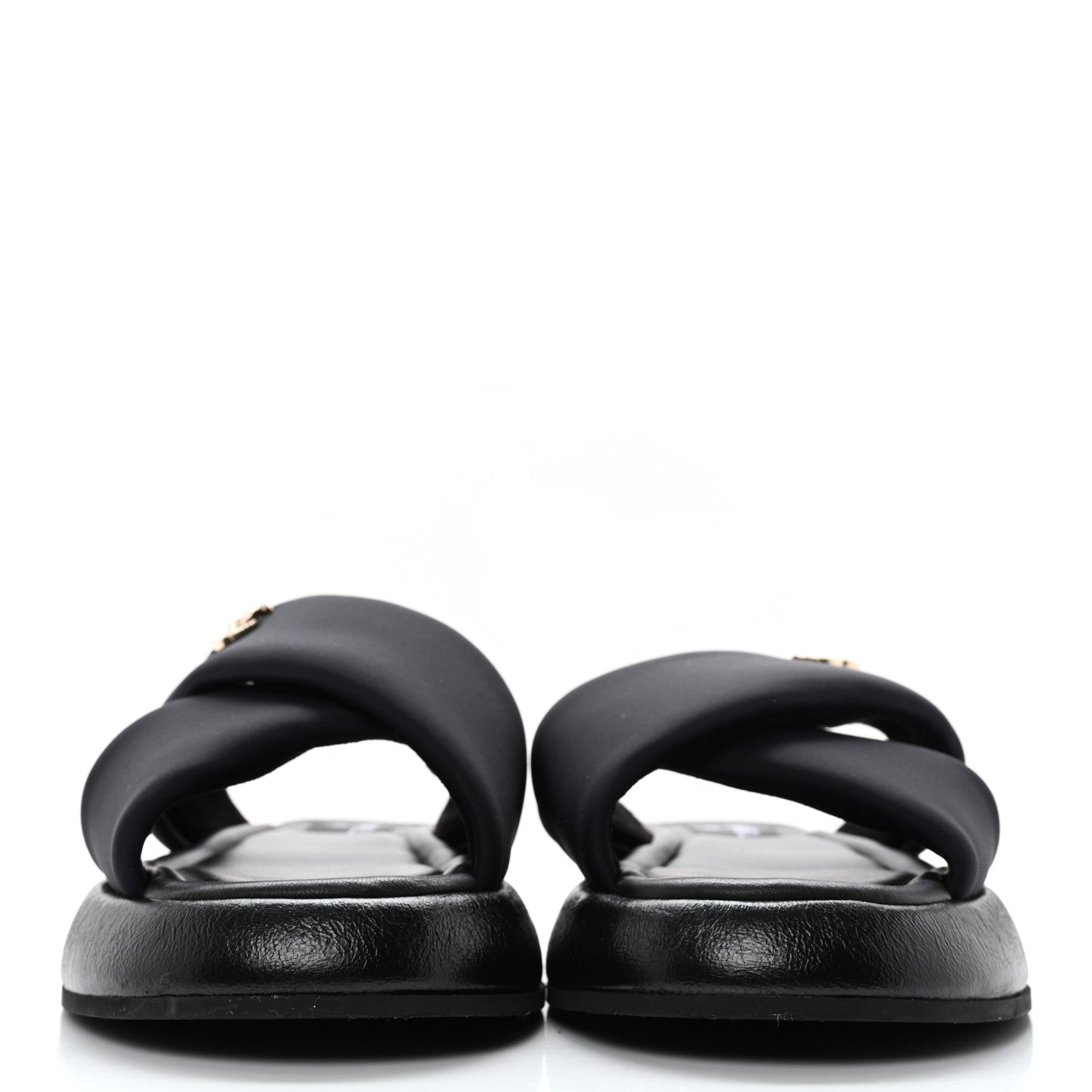 Chanel Fabric CC Mules Sandals 41 Black 2 of 10