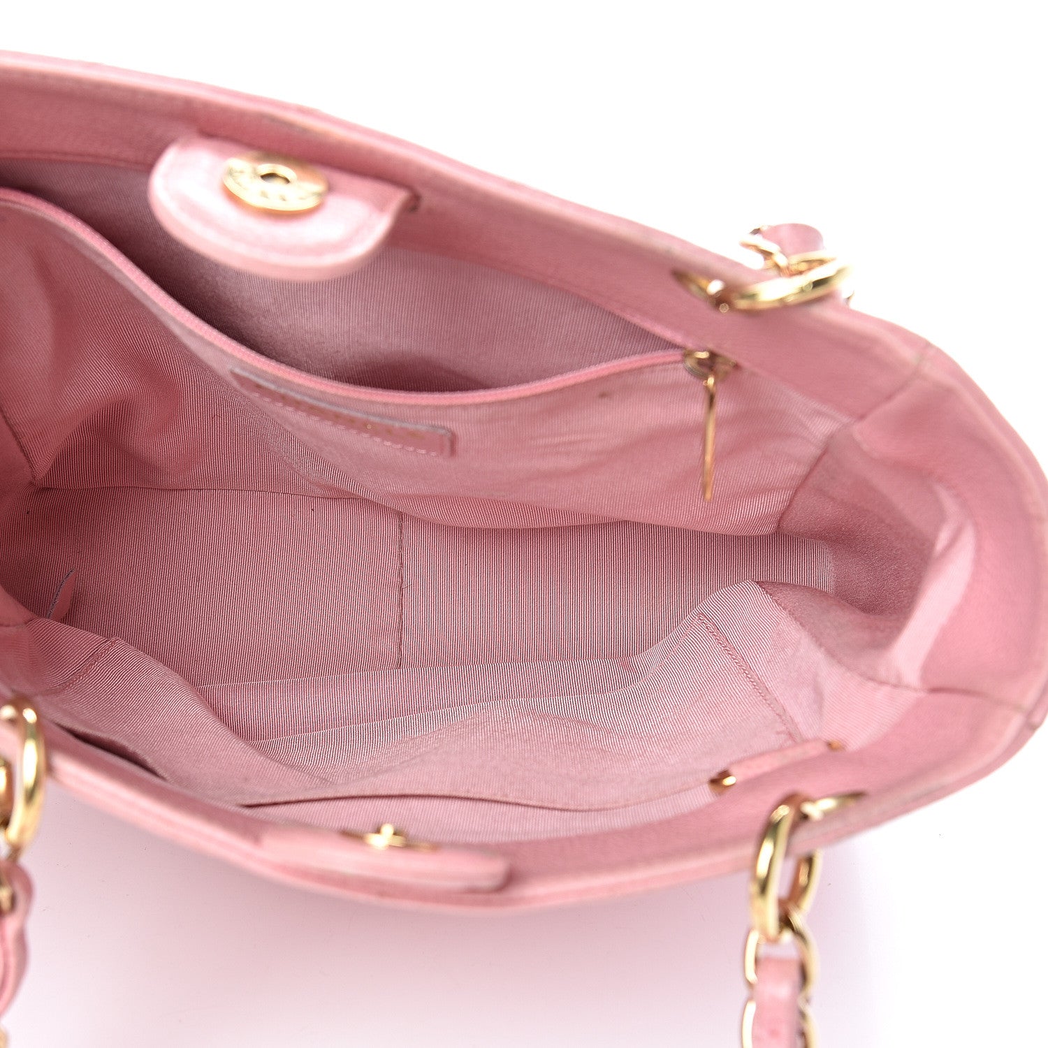 Chanel Caviar Quilted Petit Shopping Tote PST Pink 4 of 19
