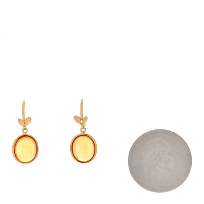 Tiffany 18K Yellow Gold Citrine Paloma Picasso Olive Leaf Drop Earrings 2 of 4