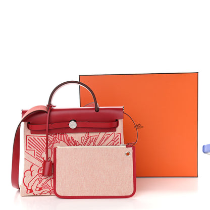 Hermes Vache Hunter Toile Pegase Pop Herbag Zip Retourne 31 PM Rouge Piment 12 of 12