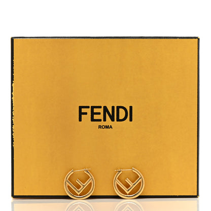 Fendi Metal FF Hoop Earrings Gold 6 of 6